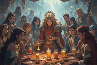 design an the best dnd party art illustration
