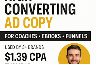 write high converting ad copy for ebook, coaches, courses