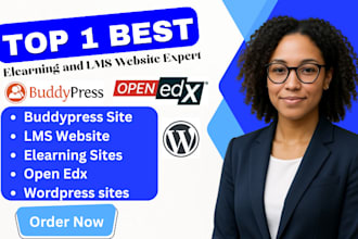 create wordpress lms elearning  website, open edx, buddypress, tutor lms, course