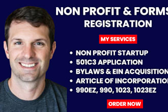 file 501c3 tax exempt, non profit registration form 1023ez and full, bylaw, ein