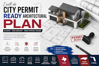 do city permit ready architectural plan for texas houston north carolina florida