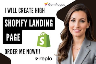 clone shopify landing page  design with replo, gempages, pagefly, shogun shopify