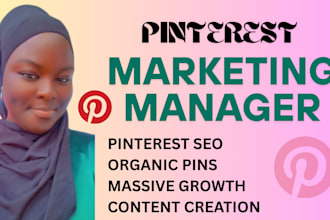 be your pinterest marketing manager for traffic, seo and pin design