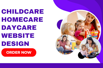 design childcare preschool website daycare kindergarten nursery website