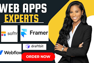 build webapp with webflow, framer website, softr, outsystems, kintone