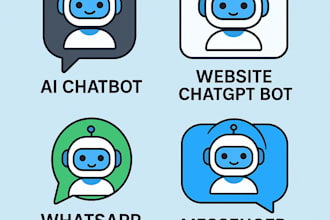set up ai chatbot, website chatgpt bot, whatsapp bot, messenger chatbot