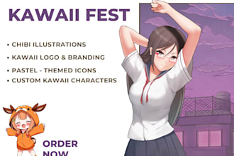 design a cute kawaii cartoon mascot logo for your brand