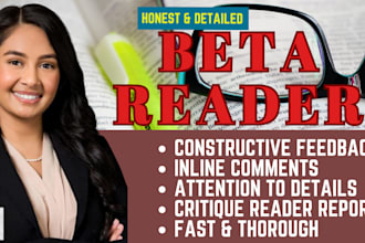 alpha and beta read, provide honest feedback for your poetry, fantasy, romance
