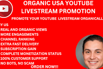 do you tube promotion,youtube livestream,live stream,video promotion