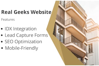 design, and customize your real geeks real estate website for lead generation