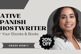 write ebook or book as ghostwriter in spanish on any topics