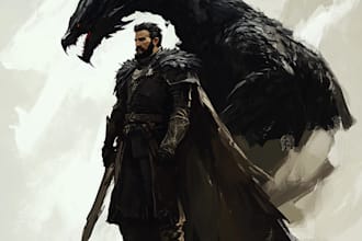 draw dnd character art and dnd character illustration