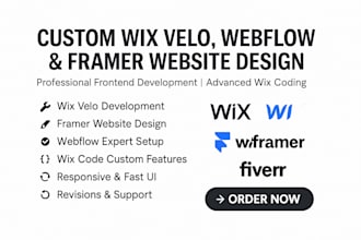customize develop wix velo website design framer webflow website design wix code