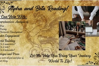 help you shape your fantasy story with alpha and beta reading