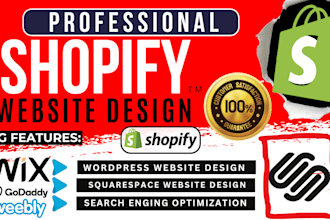 create shopify wix squarespace wordpress godaddy weebly ecommerce website design