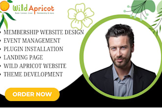 build wild apricot membership website event management event setup custom design