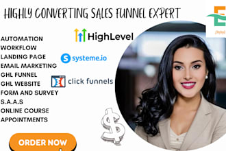 setup go high level sales funnel system io clickfunnels saas automation workflow