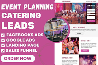 generate high quality catering, event planning, and wedding planning leads