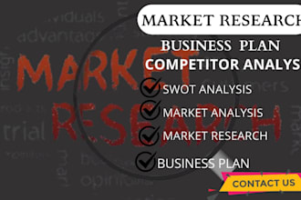 do market research, swot analysis, and competitor analysis