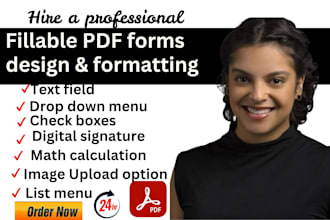 create fillable pdf form or design fillable pdf  active form from excel and word