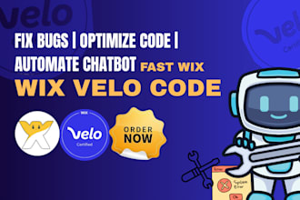 edit wix velo code, fix wix bugs, wix chatbot integration, fix wix studio, wix