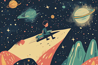 create a sci fi illustration for you