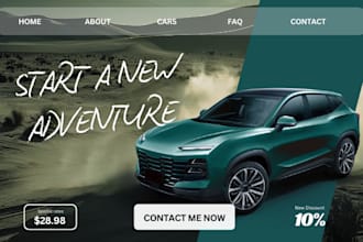 car rental website automotive car dealership website car detailing website