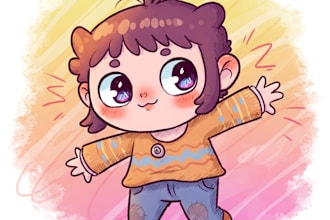 illustrate anything into doodle cartoon art