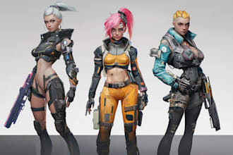 design an sci fi or cyberpunk character artwork
