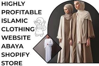 build elegant islamic clothing website abaya store muslim wears shopify store