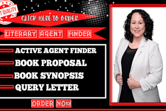 connect you with top literary agents, and write book proposal, query letter