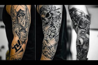 create custom tattoo design, tattoo sleeve