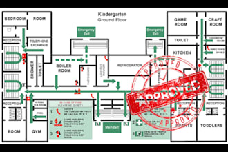 design fire emergency water evacuation plan escape diagram map for floor plan