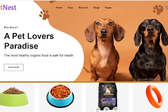 design profitable pet shopify dog care store pet care website pet supplied store