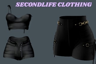 create realistic 3d clothing mesh for second life with textures