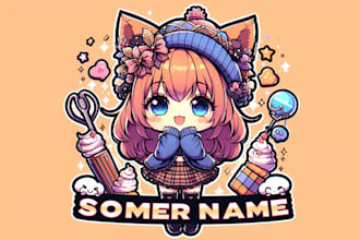 design cute anime chibi mascot logo bonus free editible file
