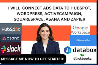 connect ads data to hubspot wordpress activecampaign  squarespace asana zapier