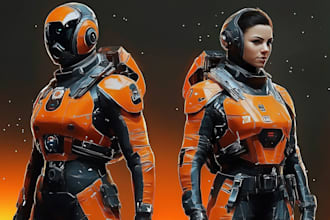 make a fantasy sci art and fantasy sci fi character art