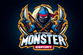create monster ninja sport mascot logo within 12 hours within 12 hours