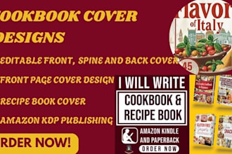 design stunning cookbook cover for your recipe books