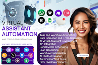 build ai virtual assistance automations with make com n8n relevance ai whatsapp