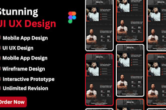 design modern mobile app UI UX in figma with prototype and wireframe