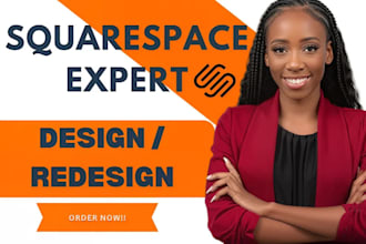 build redesign edit fix design squarespace website landing page online store