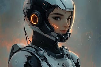 draw a fantasy sci fi character or fantasy sci fi art for