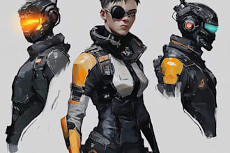 draw sci fi, star wars, mecha, sprite dnd art
