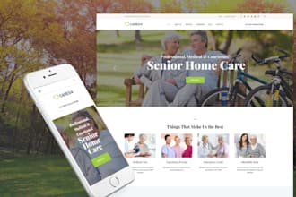 design wordpress healthcare website seniorcare website medicare website homecare