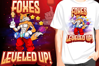 draw custom graphic t shirt design cartoon illustration for clothing brand