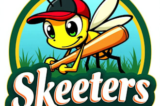design high quality mosquito baseball mascot logo with unlimited revision