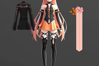 draw anime vtuber model character 2d vtuber model