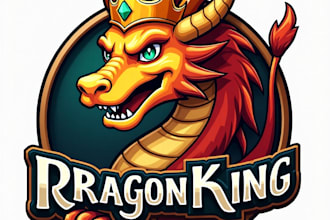 design high quality esport dragon king mascot logo with fastest delivery